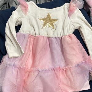 Cat & Jack Pink and White Star Dress